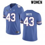 Women's Florida Gators #43 Jake Sheets NCAA Nike Royal Authentic Stitched College Football Jersey HFZ0762ZY